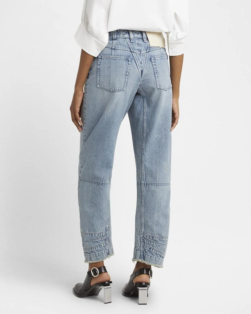 Jil Sander Acid-Wash Denim Barrel-Leg Ankle Trousers 3