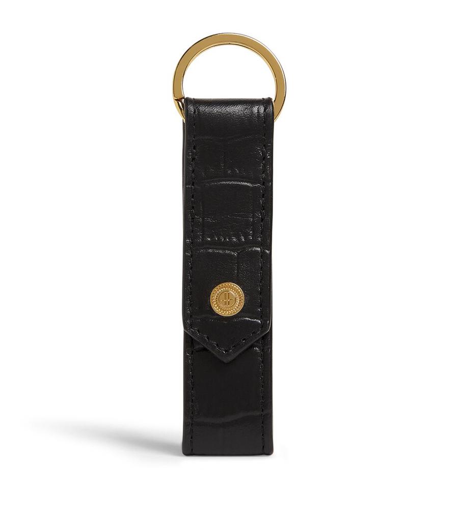 Harrods Croc-Embossed Leather Keyring