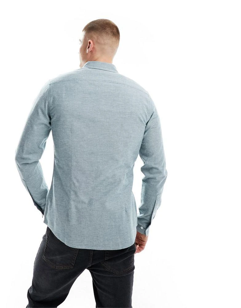ASOS ASOS DESIGN slim fit oxford shirt in yarn dye teal green 2