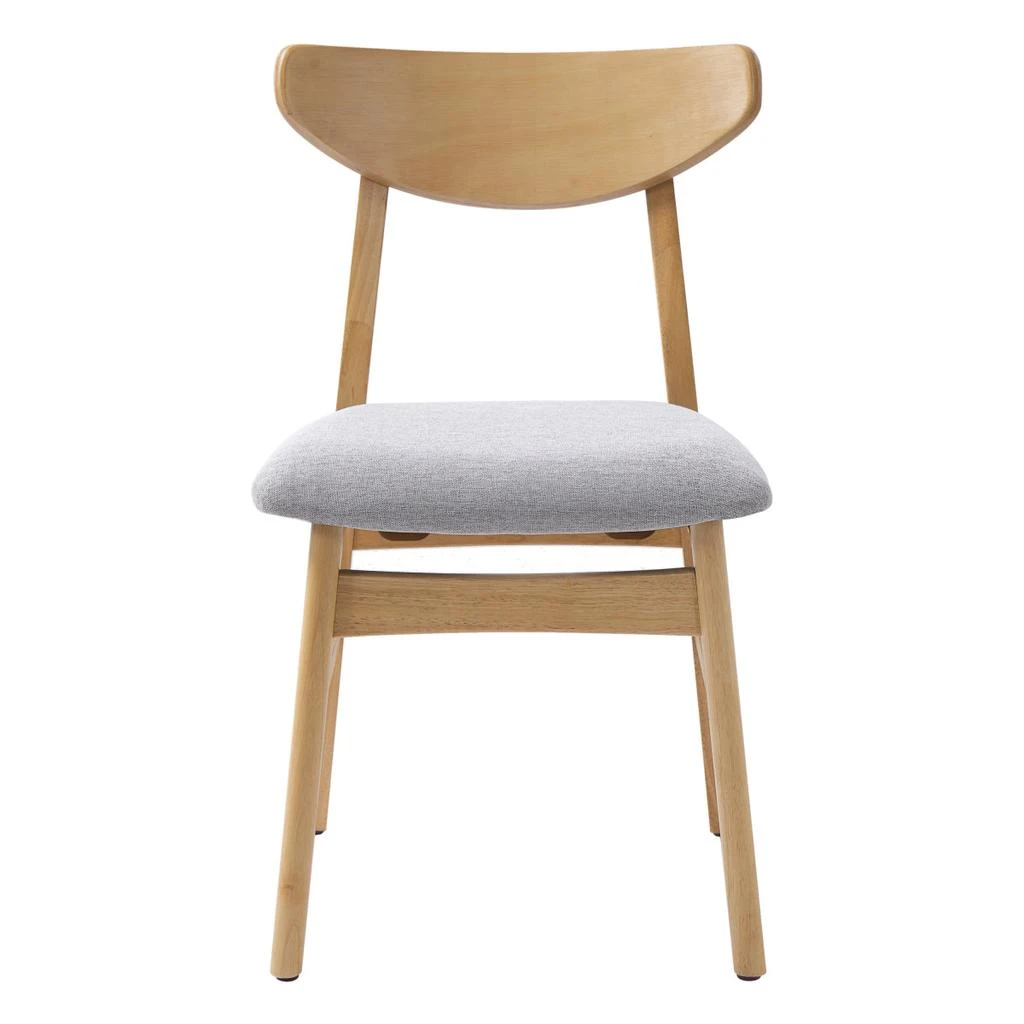 Streamdale Furniture Streamdale Set of 2 Modern Scandinavian Chairs - Gray Fabric, Natural Wood 6