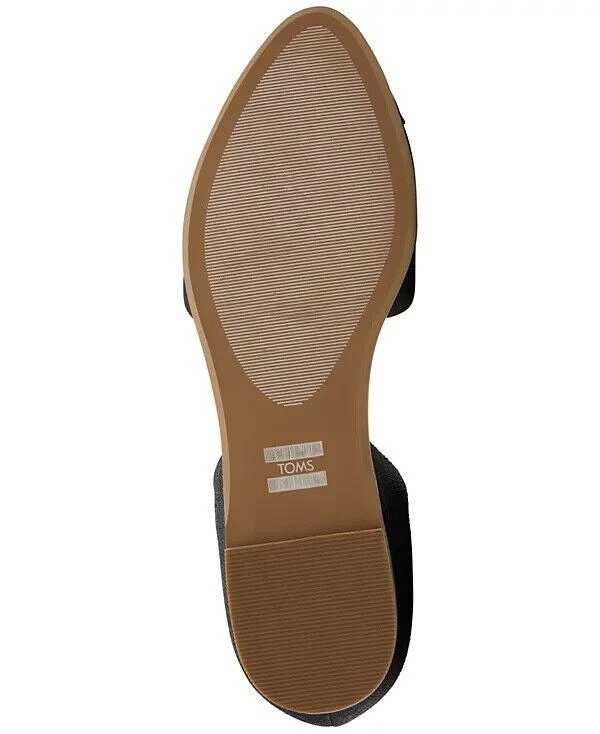 TOMS Jutti Flats Women's US 7 Black Leather Comfort Slip-On D'orsay FZP443 5