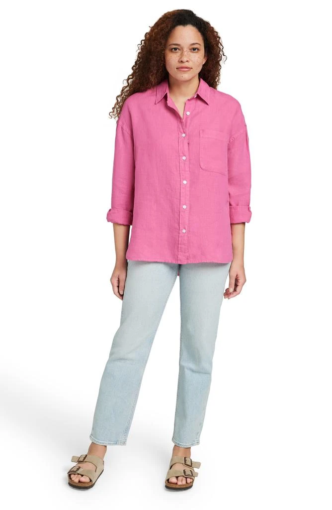 Faherty Laguna Relaxed Fit Linen Button-Up Shirt 3