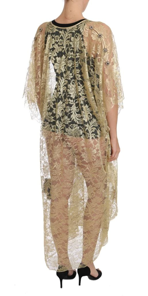 Dolce 
Gabbana Floral Lace Crystal Gown Cape Women
s Dress 2