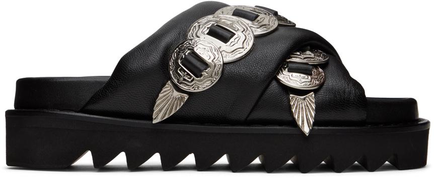 【関税込み】Aj1329 Sandals - Toga Pulla - Leather - Black Toga Pulla stud-embellished Leather Sandals | Black | FARFETCH