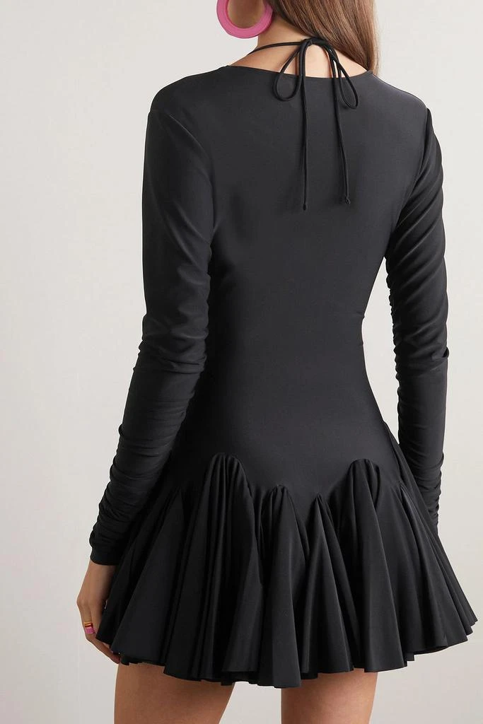 AZ FACTORY + Ester Manas lace-up ruffled stretch-jersey mini dress 3
