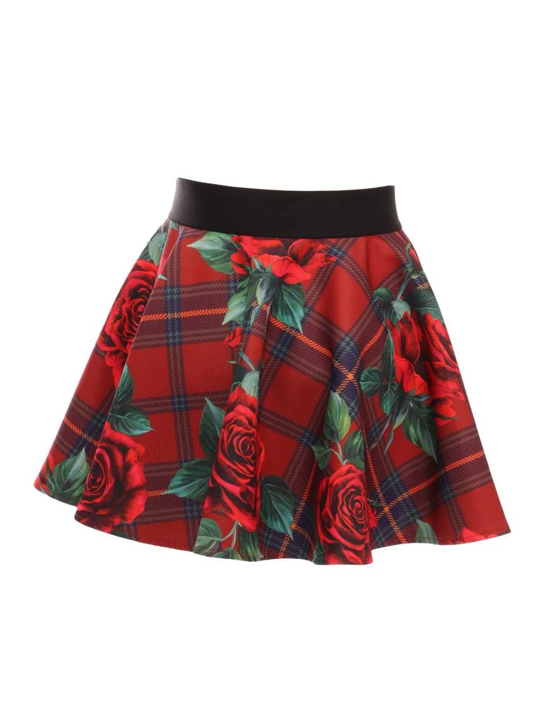 Dolce & Gabbana Dolce & Gabbana Kids Rose-Printed Scuba Circle Skirt 2