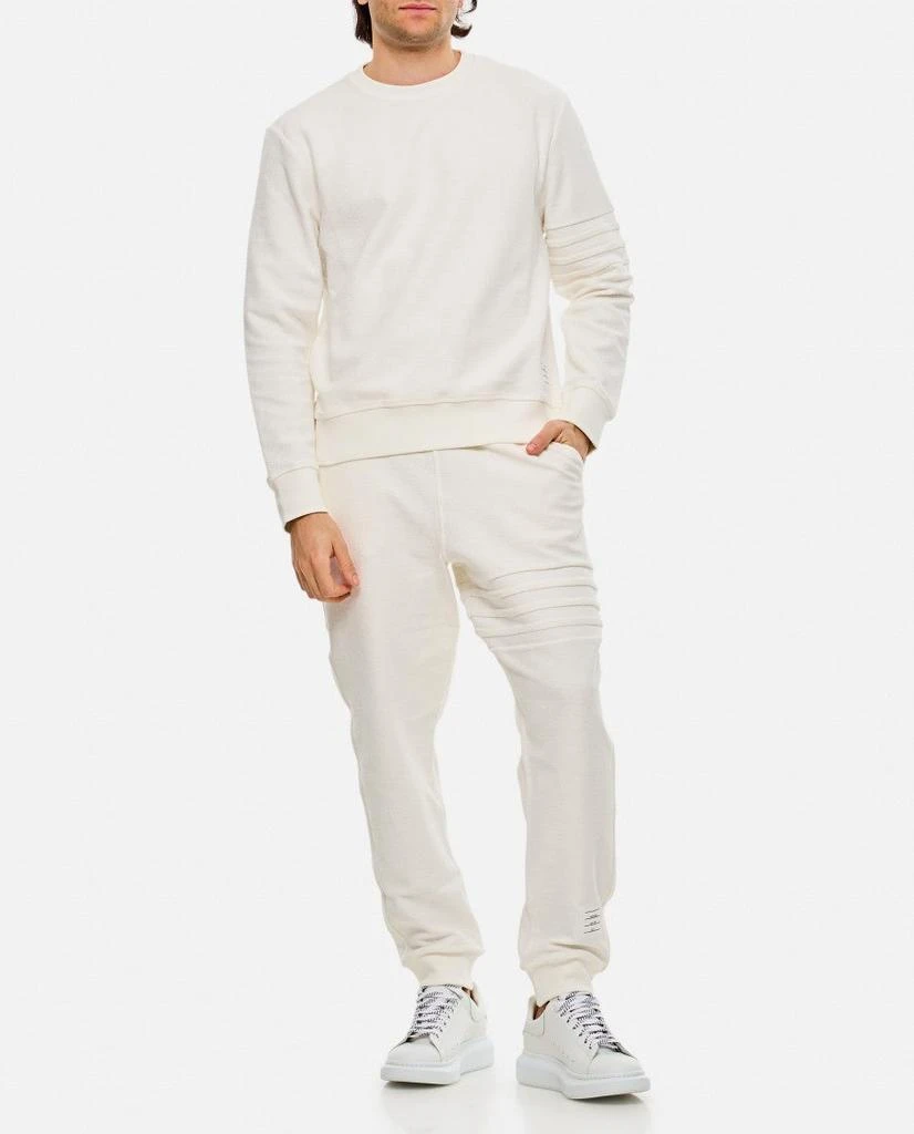 Thom Browne White Sweatpants With Embossed Seams 2