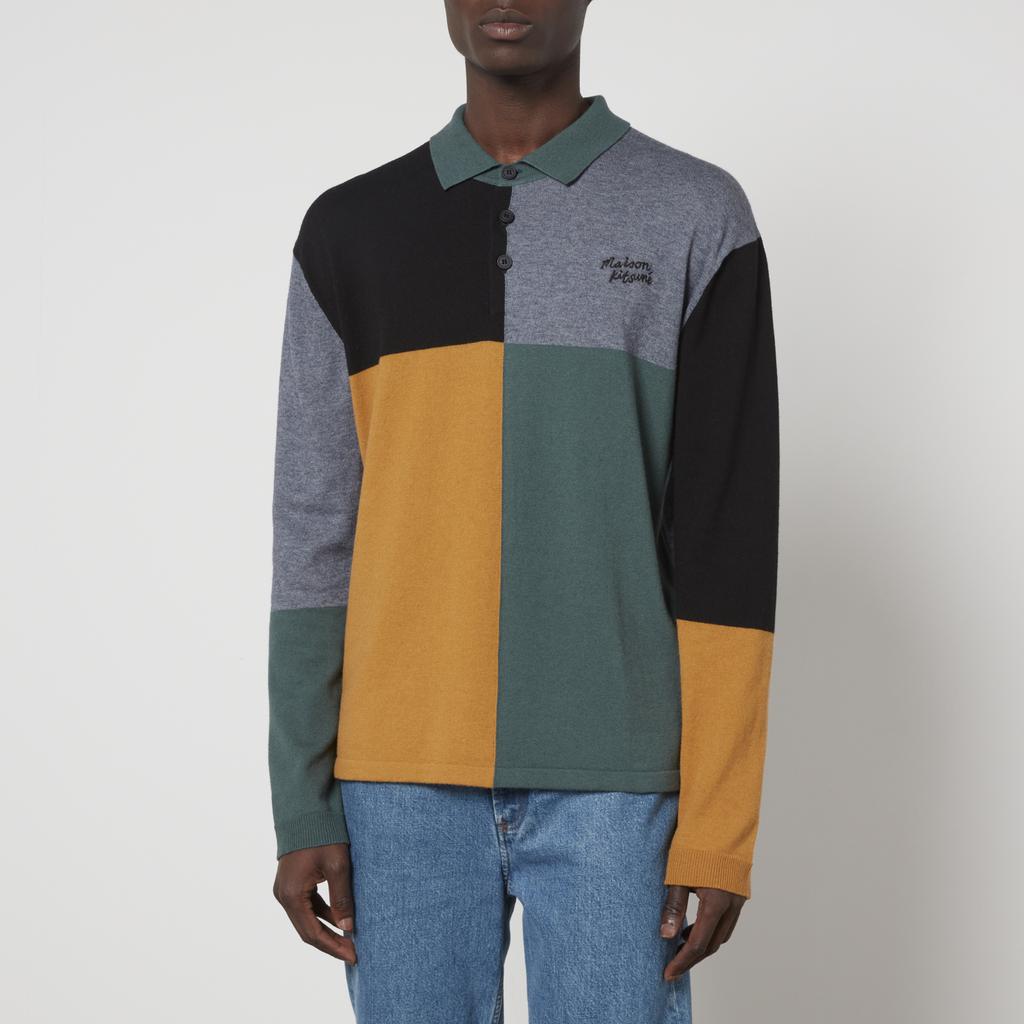Maison Kitsune Cotton and Wool-Blend Polo Shirt