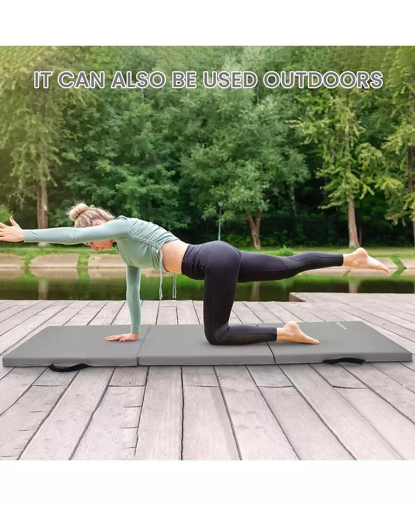 BalanceFrom Fitness GoGym 6 'x 2' x 1.5" Folding 3 Panel Exercise Gym Mat, Gray 4