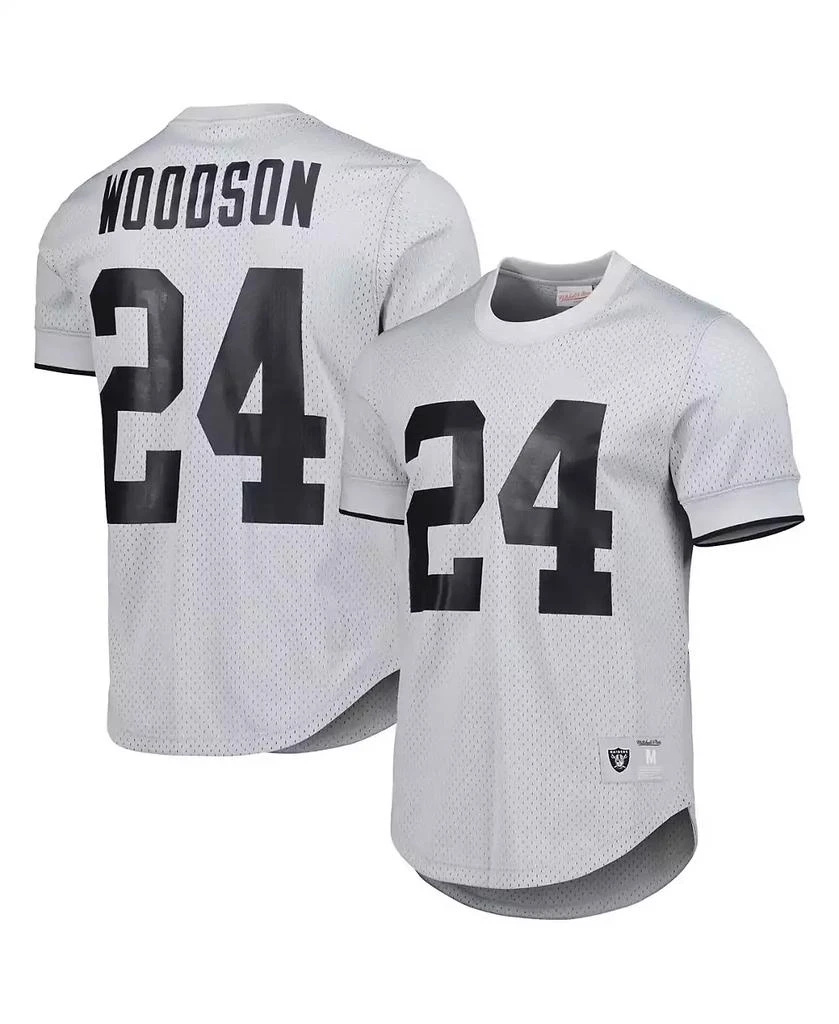 Mitchell & Ness Men's Charles Woodson Gray Oakland Raiders Retired Player Name and Number Mesh Top 1
