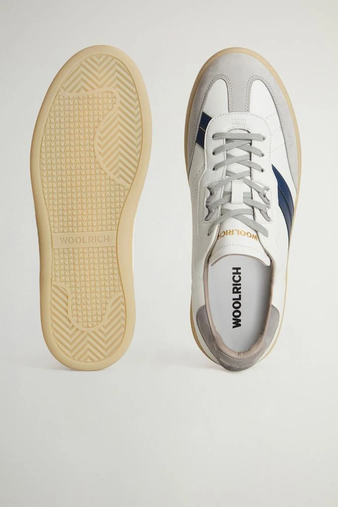Woolrich Doubleu Tennis Sneakers in Leather with Side Stripes - Men - White 4