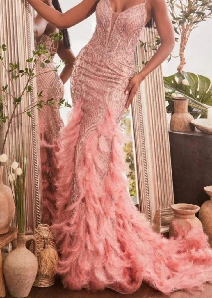 Ladivine Ladivine - Feathered Mermaid Gown