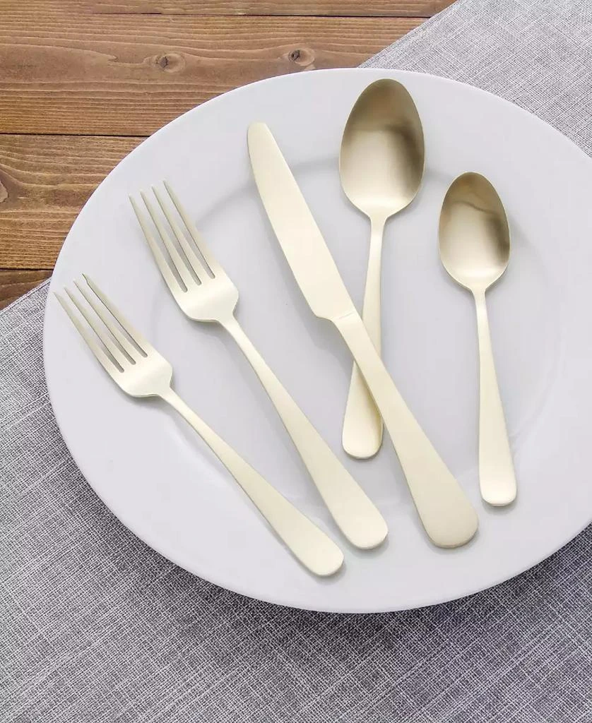 Kitchinox Alton Bay Gold Satin 20-Pc. Flatware Set, Service for 4 3