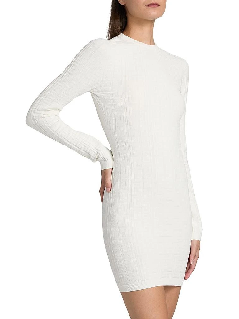 Balmain Monogram-Knit Body-Con Minidress 4