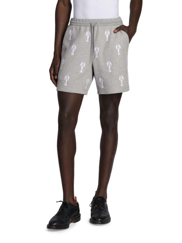 Thom Browne Lobster Embroidered Drawstring Shorts
