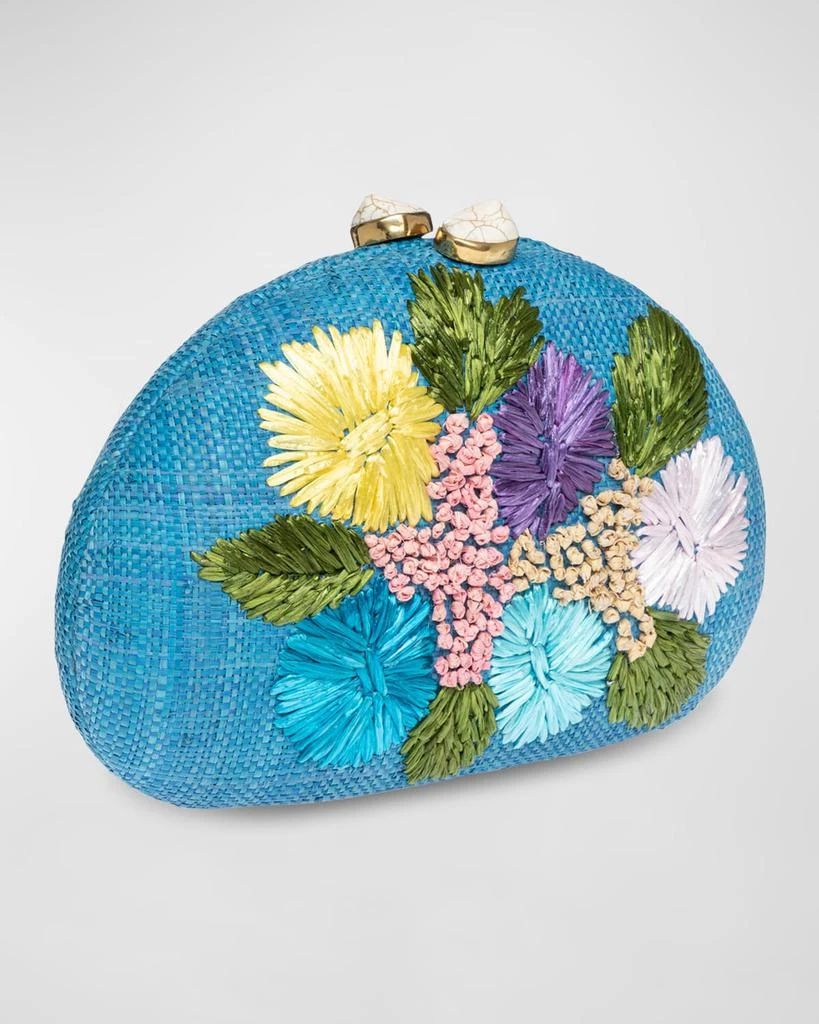 Rafe Berna Floral Straw Clutch Bag 6