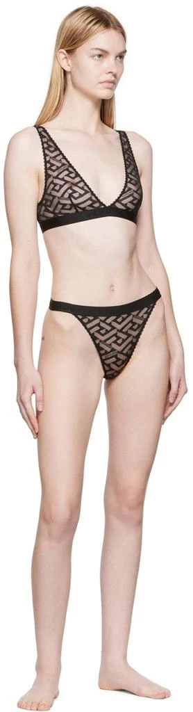 Versace Black La Greca Thong 4