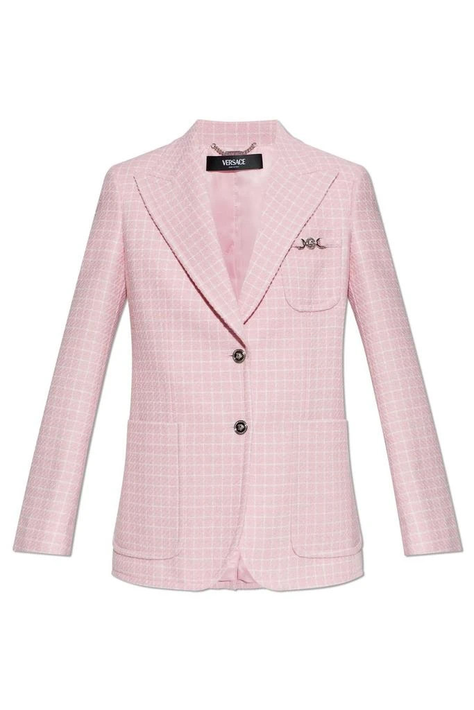 Versace Versace Checked Pattern Single-Breasted Blazer from Cettire