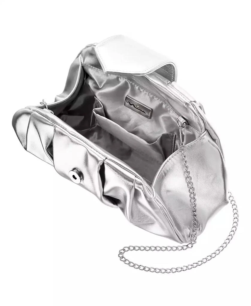 Nina Pleated Metallic Soft Clutch 4
