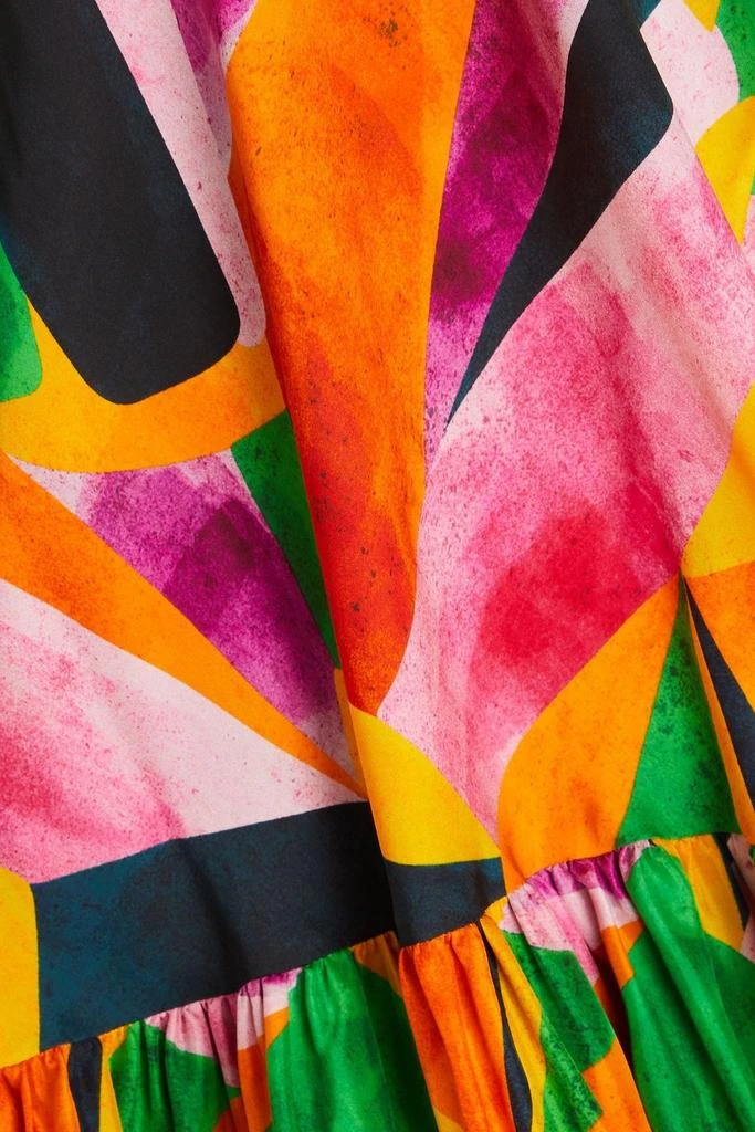 REBECCA VALLANCE Copacabana twisted printed silk-habotai maxi dress 4