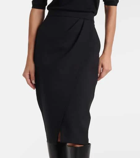 Max Mara Fervida wool-blend jersey wrap skirt 4