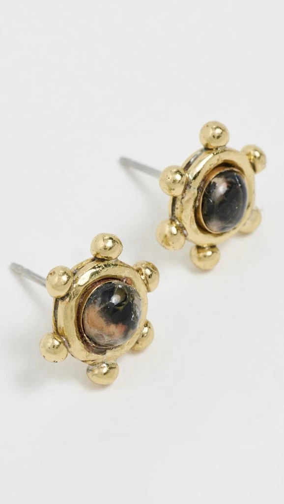 Ulla Johnson Hana Spotted Jasper Granulated Stud Earrings 3
