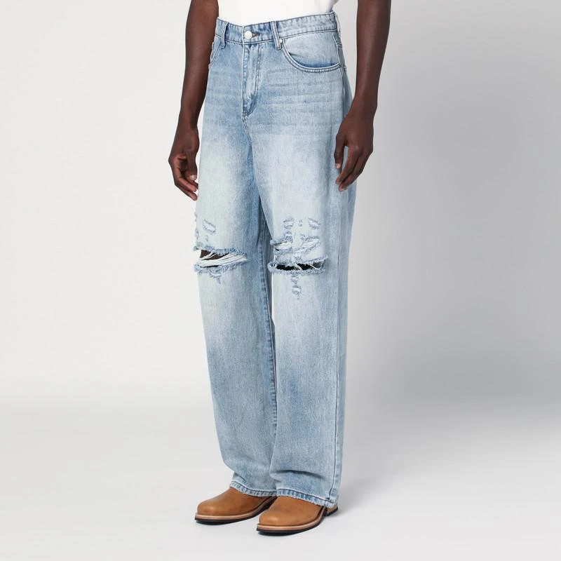 Basketcase Gallery Light blue washed jeans with rips 3