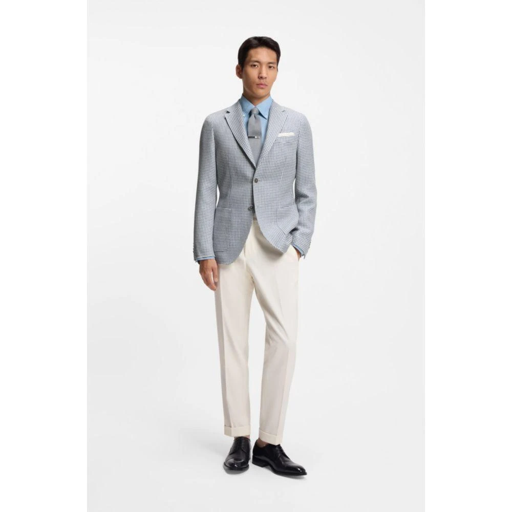 Hugo Boss Slim-fit jacket in linen, silk and cotton 2