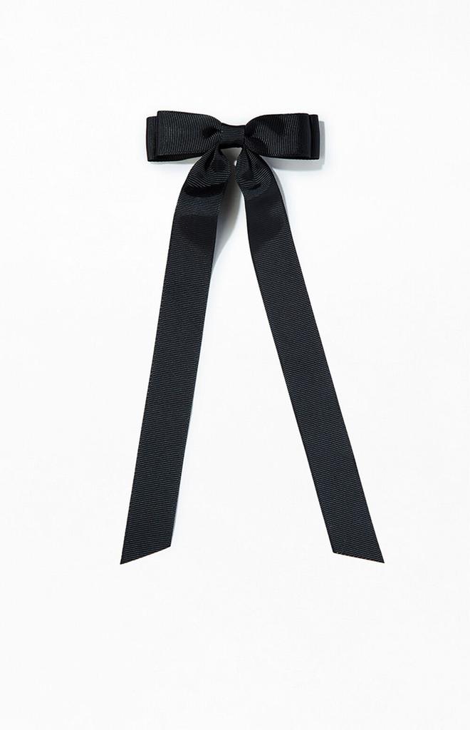 LA Hearts Black Ribbed Double Loop Bow Barrette