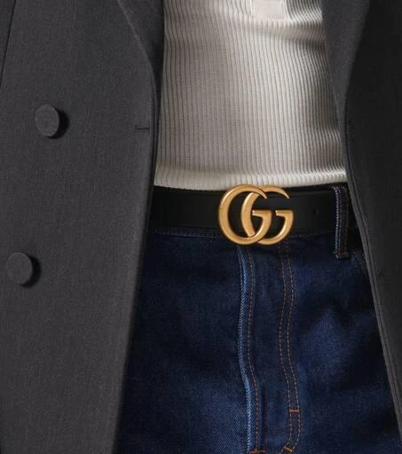 Gucci Leather belt with Double G buckle 3