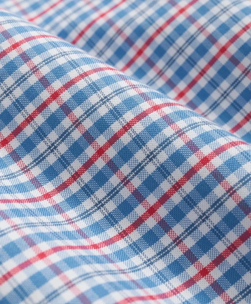 Brooks Brothers Stretch Cotton Non-Iron Oxford Polo Button Down Collar, Multi Check Shirt 3