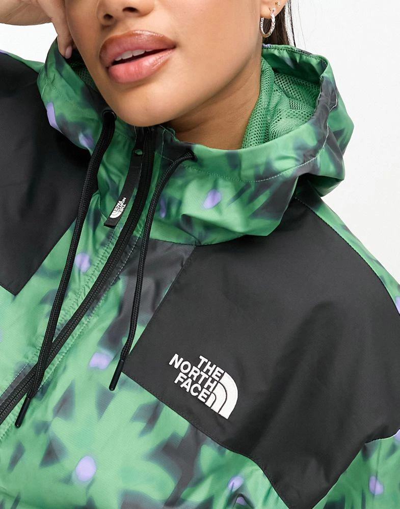 The North Face The North Face Sheru hooded shell jacket in green flower print Exclusive at ASOS 3