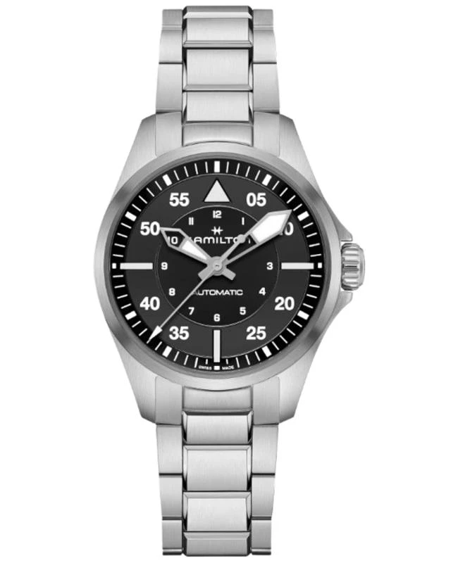 Hamilton Hamilton Khaki Aviation Auto Black Dial Stainless Steel Men's Watch H76215130 1