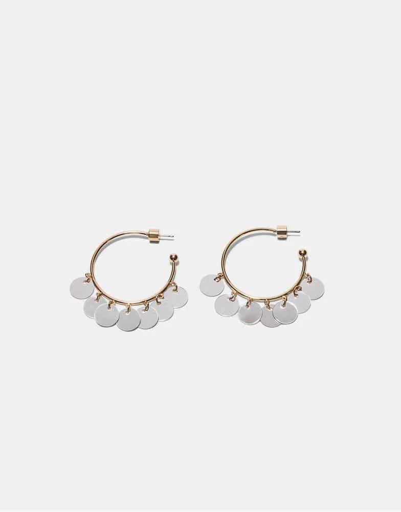 Stradivarius Stradivarius Mirror effect hoop earrings in gold