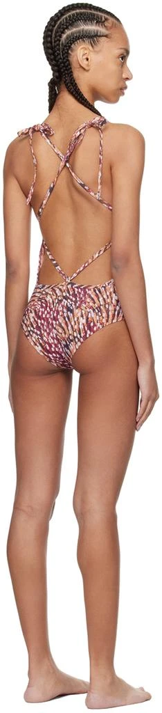 Isabel Marant Beige & Pink Swan One-Piece Swimsuit 3