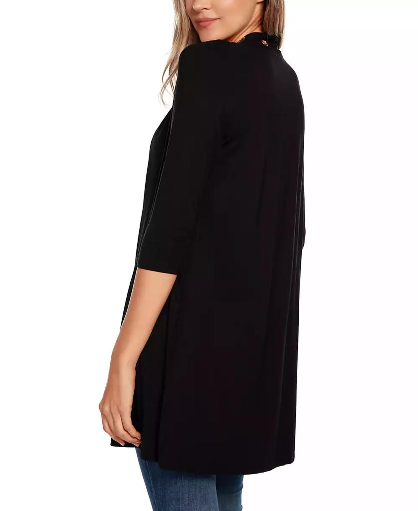 Belldini Women's Grommet-Trim Duster Open Front Cardigan Top