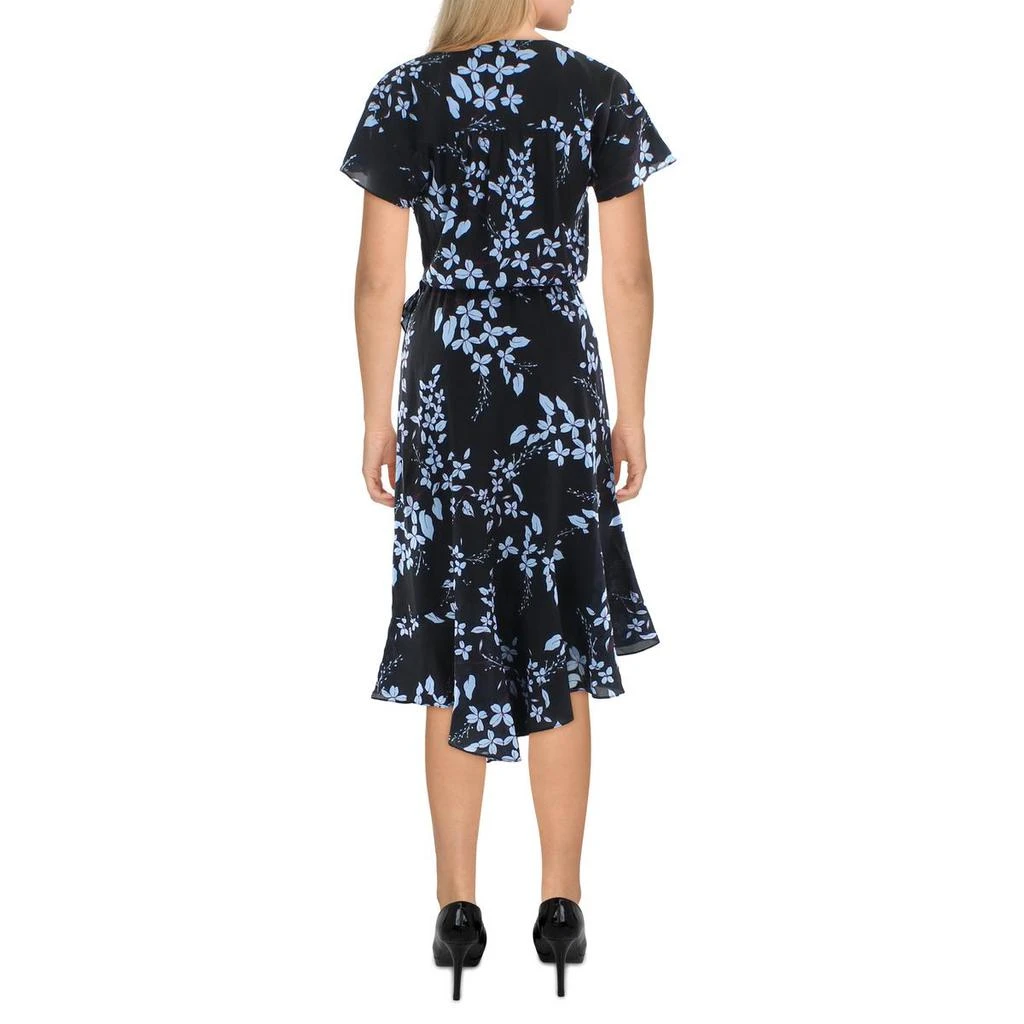 Parker Womens Faux Wrap Midi Wrap Dress 2