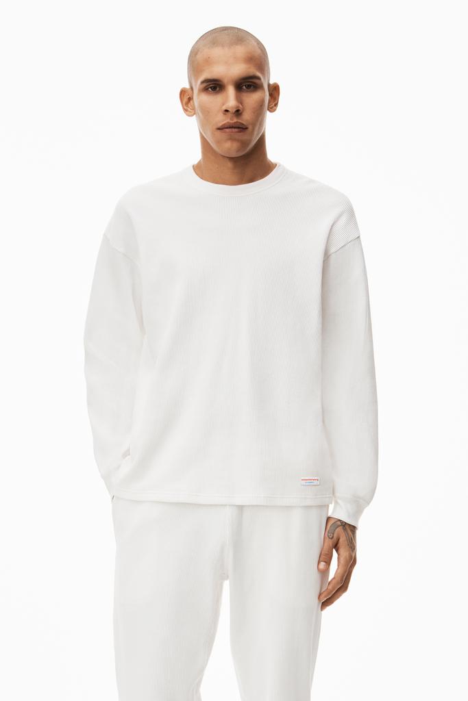 Alexander Wang UNISEX LONG SLEEVE IN COTTON WAFFLE THERMAL