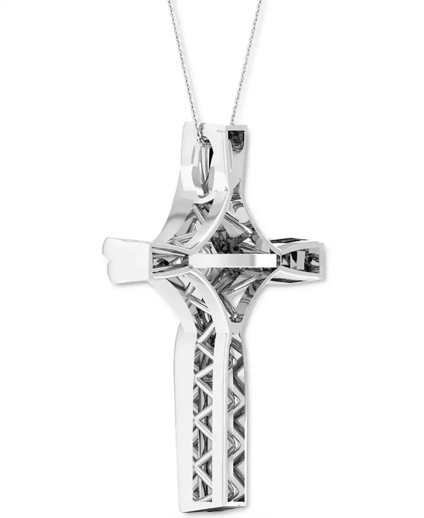 Macy's Twinkling Diamond Star Diamond Cross 18' Pendant Necklace (1/5 ct. t.w.) in 10k White Gold 6