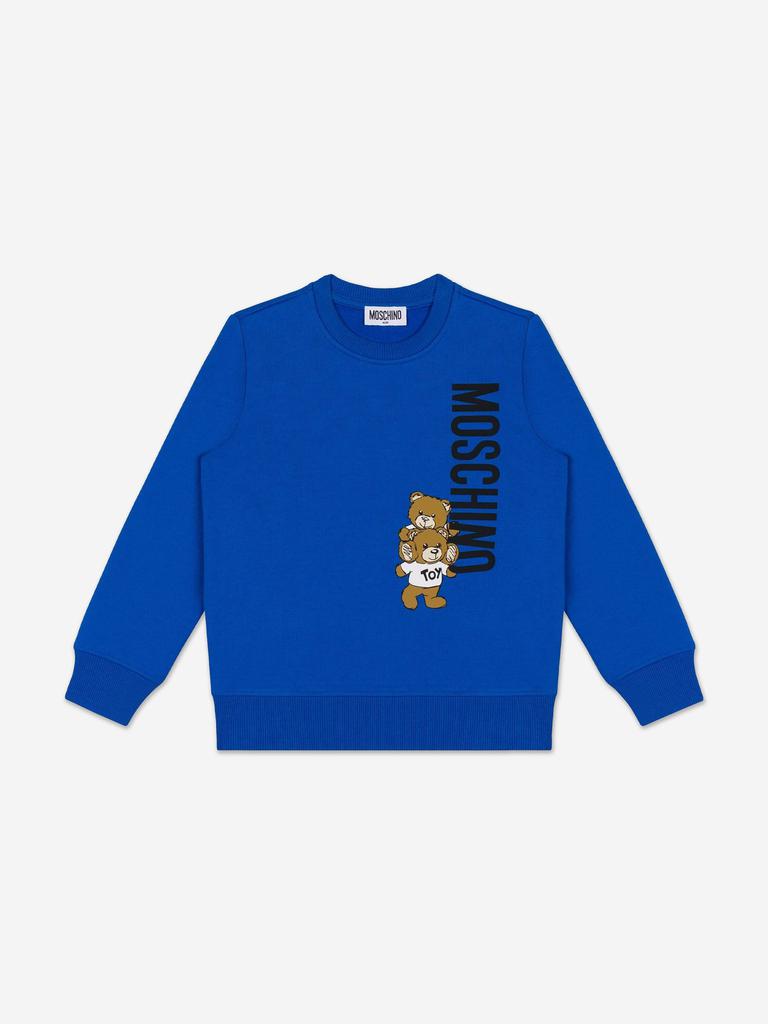 Moschino Moschino Kids Teddy Bear Logo Sweatshirt in Blue