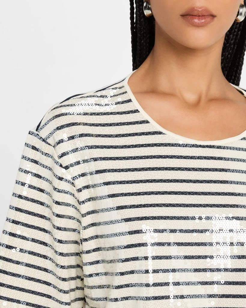 Marella Gardone Boxy Striped Sequin Tee 5