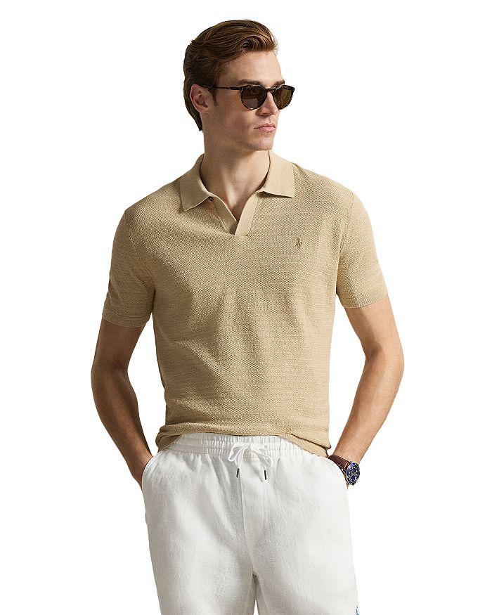 トップス second layer 23ss s/s open knit polo Shop Second/Layer - Men's Open Knit Polo Shirt on Sale at