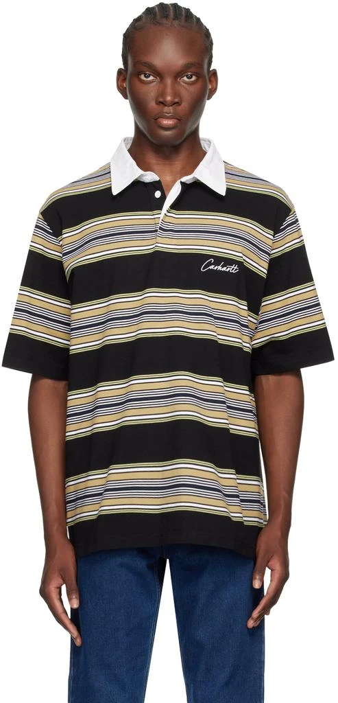 Carhartt WIP Black & Yellow Gaines Rugby Polo 1