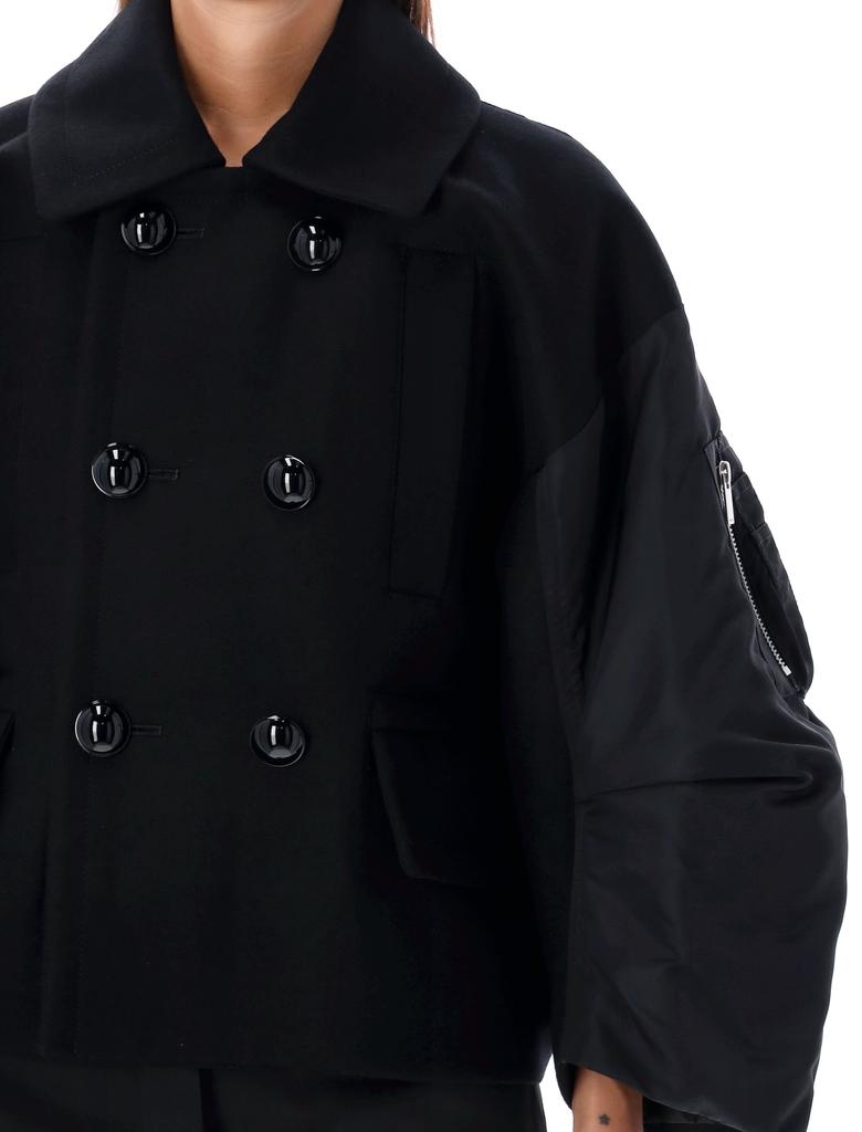 WOOL MELTON X NYLON TWILL JACKET – On Sale Now with Up to 21% Off