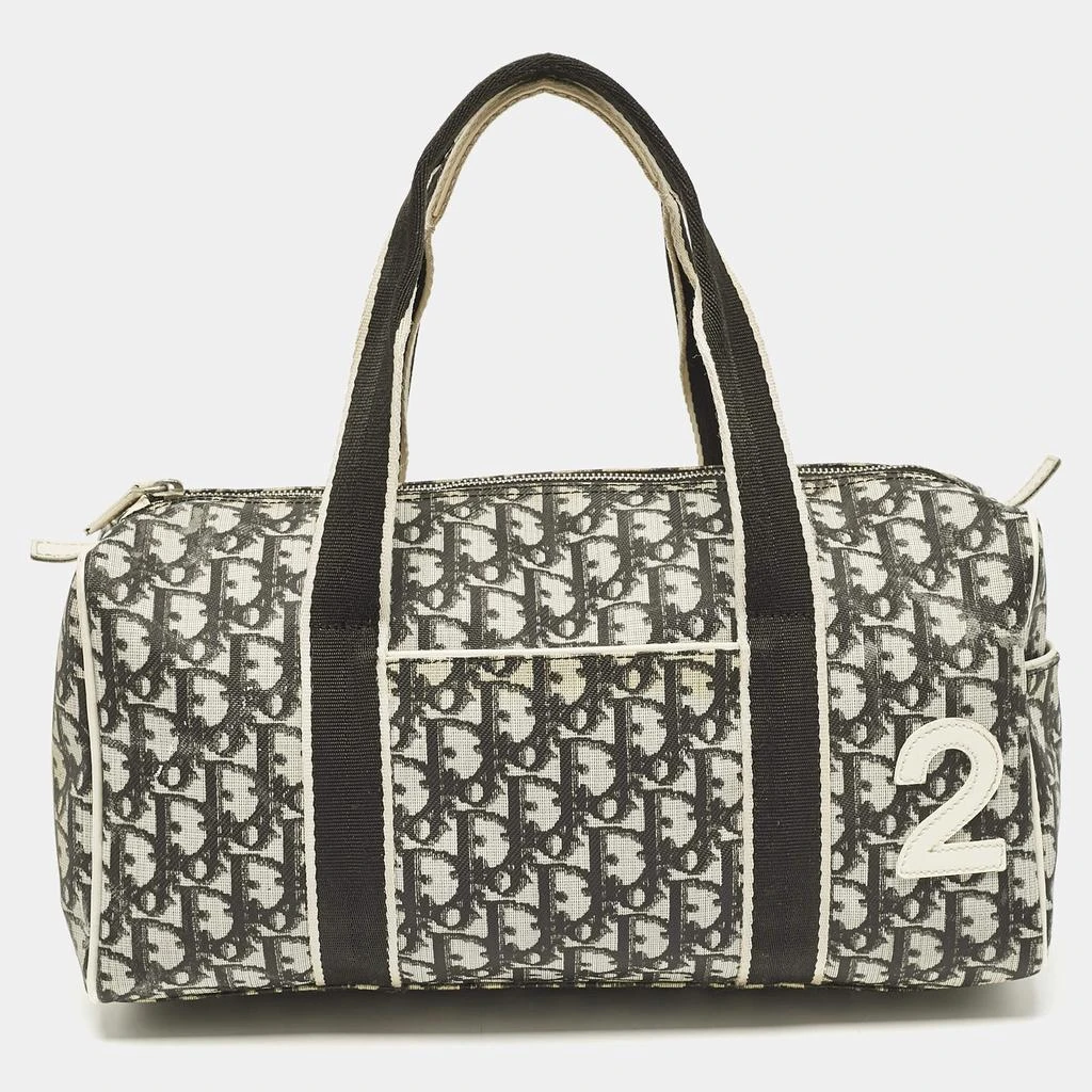 Dior Dior Black Diorissimo Coated Canvas and Patent Leather Girly Boston Bag 1