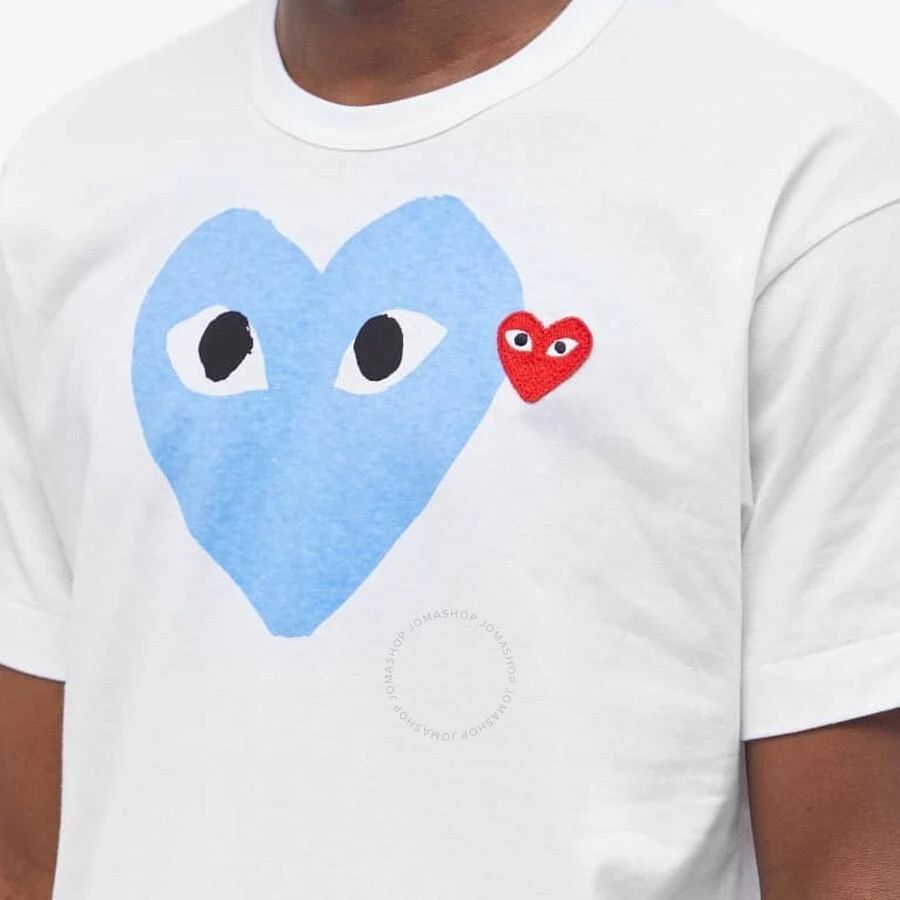 Cdg Play Heart Print Cotton T-Shirt 3
