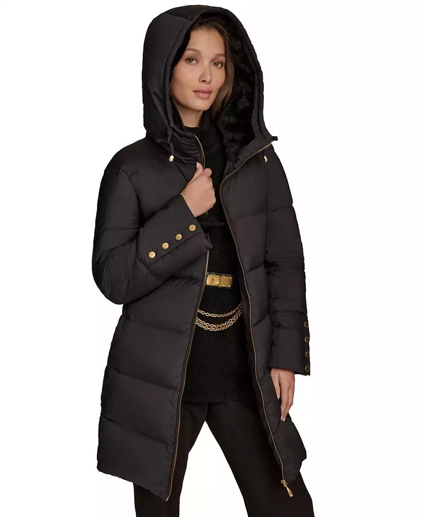 Donna Karan New York Women's Hooded Down Puffer Coat 6