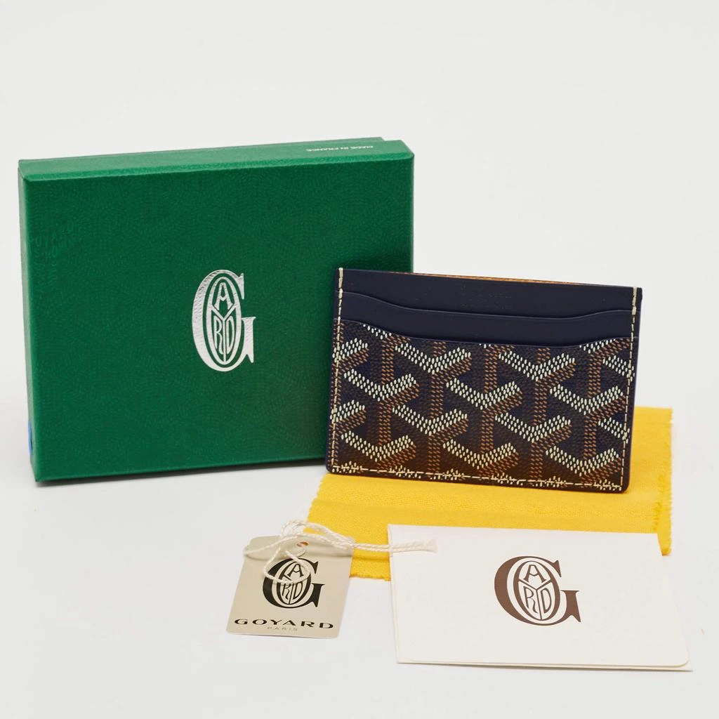 Goyard Goyard Navy Blue Goyardine Coated Canvas and Leather Saint Sulpice Card Holder 5