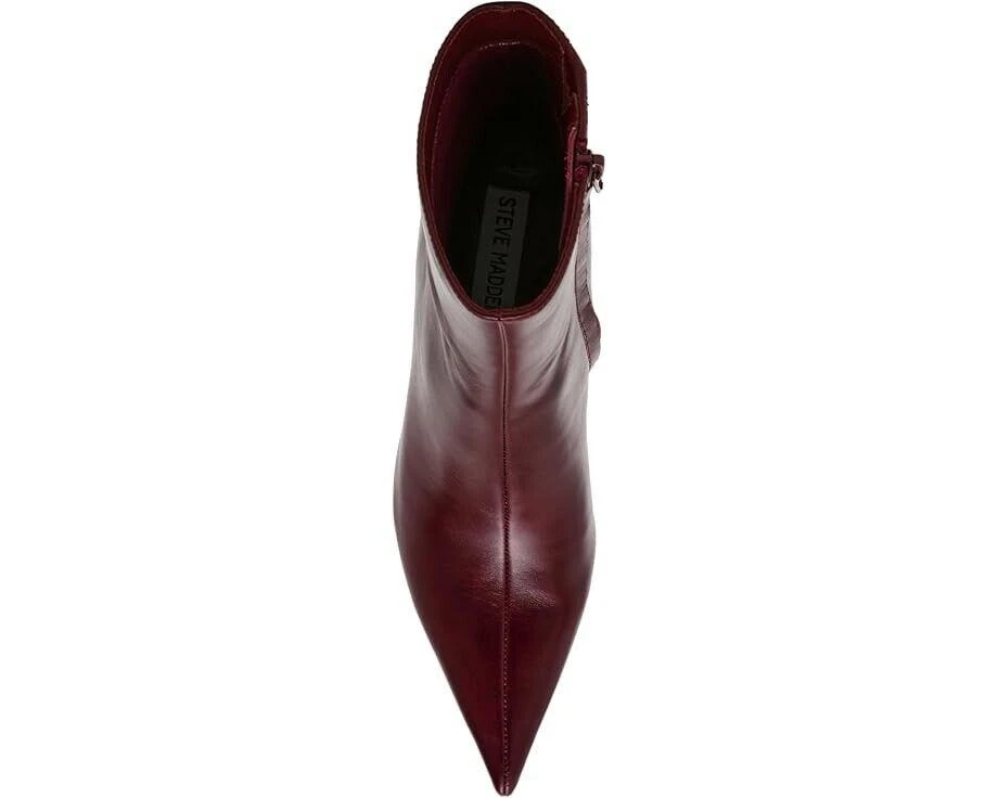 Steve Madden Alston Booties Women's US 7.5 Burgundy Leather Pointed Toe ZPO2764 5