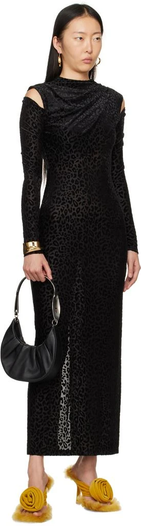Puppets and Puppets Black Cold Shoulder Midi Dress 4